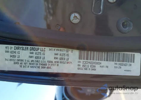 2013 Dodge Challenger Sxt z USA, uszkodzony, nr VIN 2C3CDYAG5DH530594